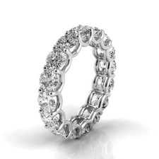 4.0ctw Round Diamond U-Prong Set Eternity Band in Platinum F-G/VS2