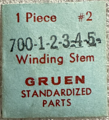 Gruen #2 EB401 CAL700-1-2-3-4-5 WINDING STEM FACTORY NOS Jeweler Watch Part WP1