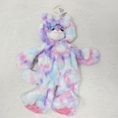 Build-A-Bear Plush Pastel Swirl Tie-Dye Kitty Cat Pink Purple / NEW & UNSTUFFED