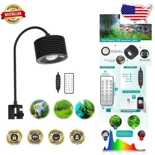 16W Full Spectrum LED Aquarium Light - Remote-Controlled for Optimal Growth