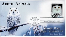 AO 3290,1999, Arctic Animals, First Day Cover, Add-on Cachet, Snowy Owl, SC 3290