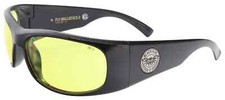 NEW Black Flys Sunglasses FLY BALLISTICS 2 XL SHINY BLACK YELLOW LENS SAFETY