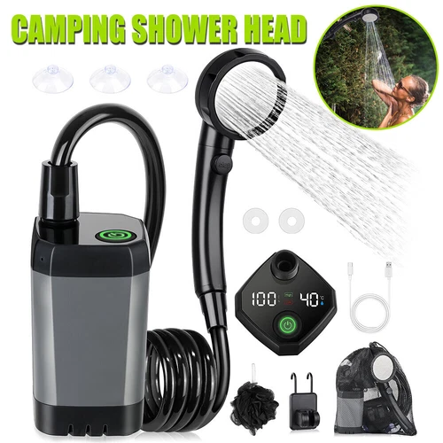 Portable Shower for Camping, 6000mAh Rechargeable Camping Shower, 4 Spray Modes - Foto 1 di 15