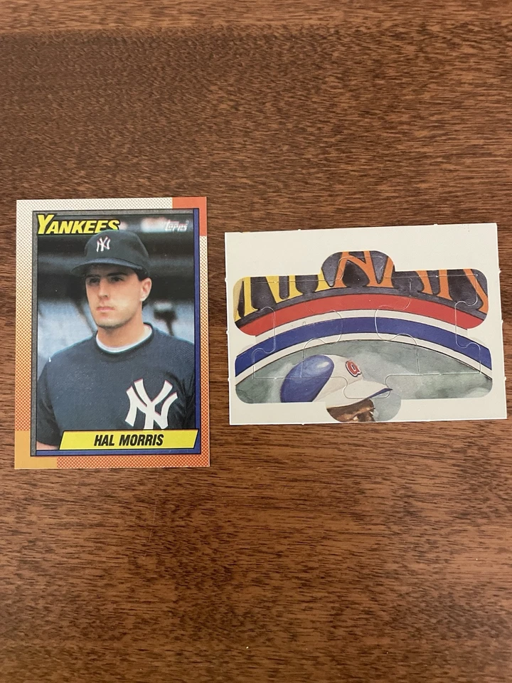 Lote de 99 tarjetas de béisbol Topps 1990 HAL MORRIS Yankee Rookie #236 y pieza de rompecabezas Foto 2 de 3