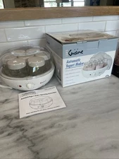 Euro Cuisine YM100 Automatic Yogurt Maker 7oz/6oz Glass Jars, 15-Hour Operation