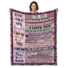Granddaughter Throw Blanket Gift From Grandma Grandpa Birthday Card 50x60 In