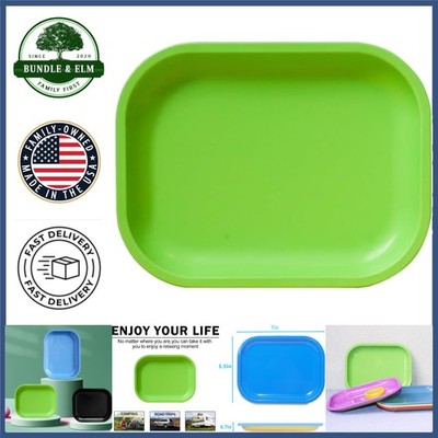 Durable 7'' x 5.5'' Rolling Tray, Metal with Raised Edges for Spill Prevention