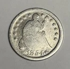 Good 1854-P Seated Liberty Silver Half Dime (Cleaned), U.S. Type 5c Coin