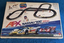 Vintage Aurora AFX Nassau 500 HO Slot Car Race Set w/ Box Cars Track Manual