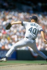 Andy Benes Seattle Mariners pitches v the Baltimore Orioles at an - Old Photo 8