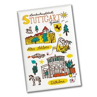 Stuttgart Wimmelbild Souvenir Magnet - Wilhelma Und Altes Schloss