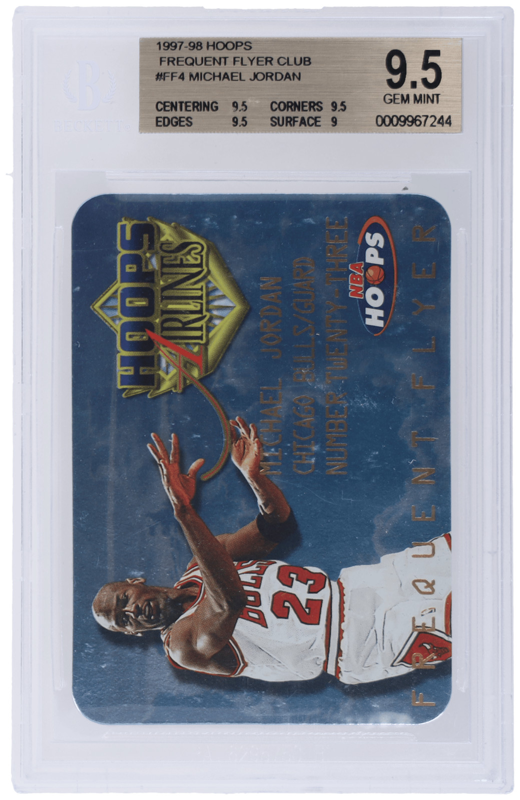 Michael Jordan 1997 Hoops #4 Frequent Flyer Club Price Guide