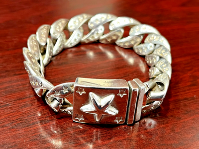 USA製 KING BABY bracelet silver925 喜平 刻印 King Baby Heavy Sterling Silver Star Bracelet 6.75