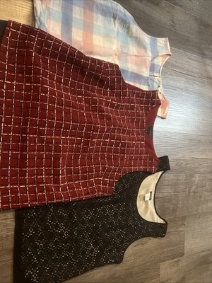 Lot Of 3 Tank Blouses Jcrew & The Limited Size 8 Or Medium Business Casual EUC