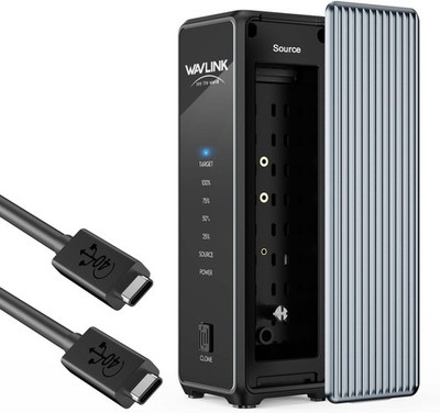 Dual M.2 NVMe Gehäuse USB4 40Gbps 2 Bays Lüfter Offline Klon 8TB Thunderbolt