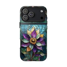 Phone Ink Case for iPhone / Galaxy / Pixel   Passion Flower Purple Gold Art Deco