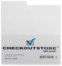 CheckOutStore White Plastic Record Dividers 7 1/2 x 8 for 7" Vinyl 45 RPM