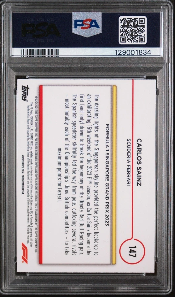 PSA 10 2024 Topps Cromo Logofractor Fórmula 1 - F1 #147 Carlos Sainz Foto 2 de 3