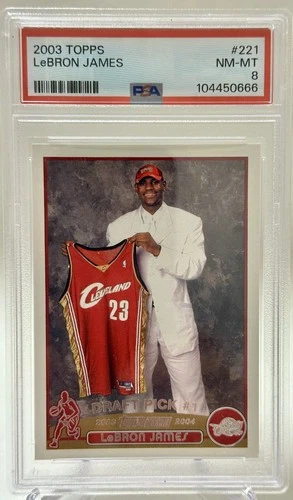 2003 TOPPS LEBRON JAMES RC #221 PSA 8