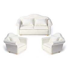 Dollhouse Couch Miniature Furniture Sofa with Pillows for Living Room Desktop...