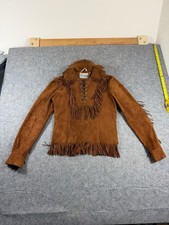 Vintage Pioneer Wear Suede Jacket Women s Size S Brown Fringe Western USA Made