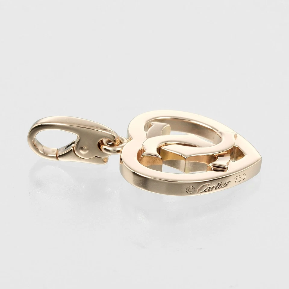 CARTIER 2C Heart Pendant top K18 Pink Gold 5.1g Women - Image 4 of 4