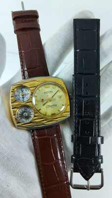 Vintage Mortima Mayerling Survival Triple Dial 17J Compass Thermometer 1960s