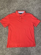 Tommy Hilfiger Men's Red Custom Fit Polo Shirt XL Logo Embroidered Short Sleeve