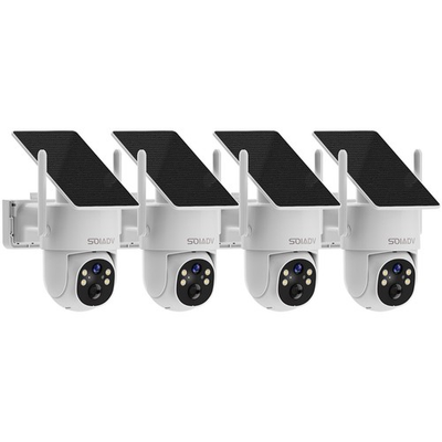 #ad #ad Solar Battery Powered Camera WiFi6 Wireless Security System PTZ Outdoor 4PACK $109.99