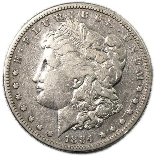 1884 S Morgan Silver Dollar $1 San Francisco Very Fine VF+ Cleaned