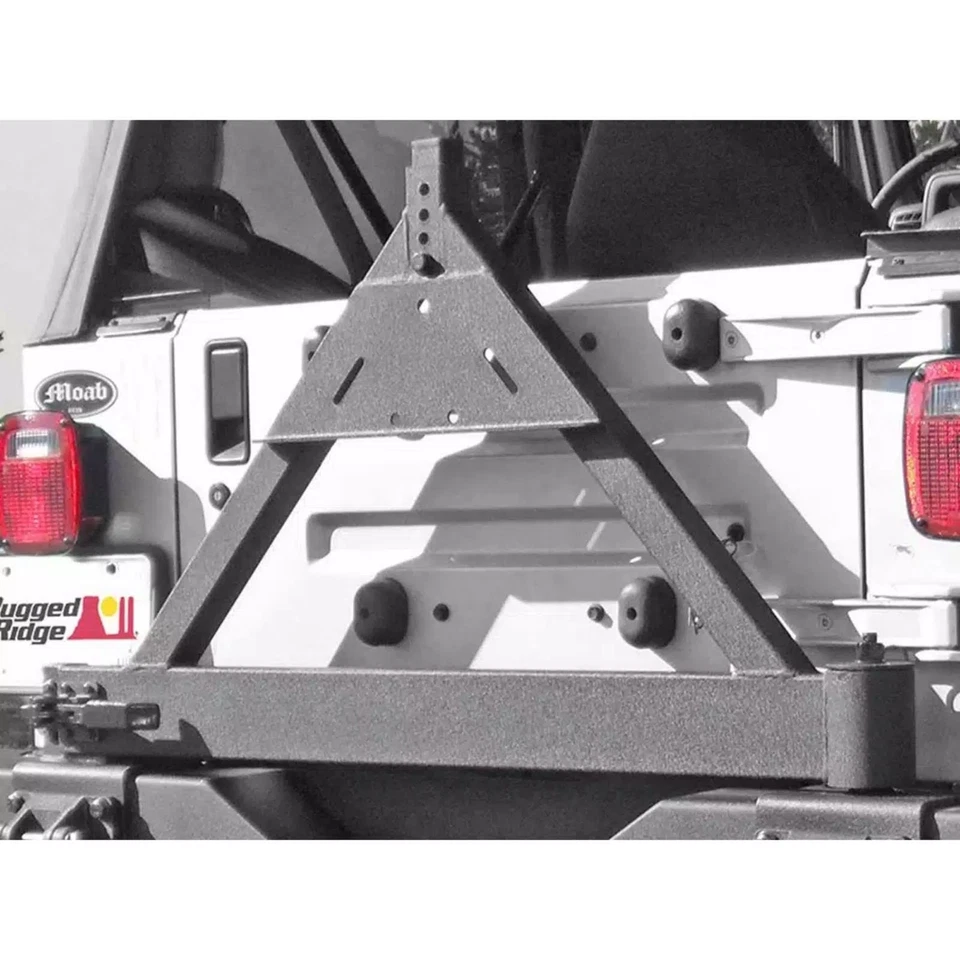 Rugged Ridge XHD Rear Spare Tire Carrier Mount for Jeep CJ5 CJ7 CJ8 Wranger TJ Foto 3 de 4