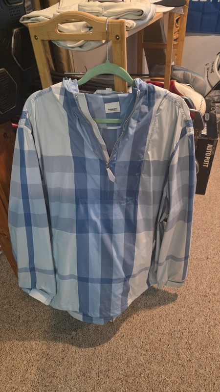 Burberry Blue Check Long Sleeve pullover  Men's 