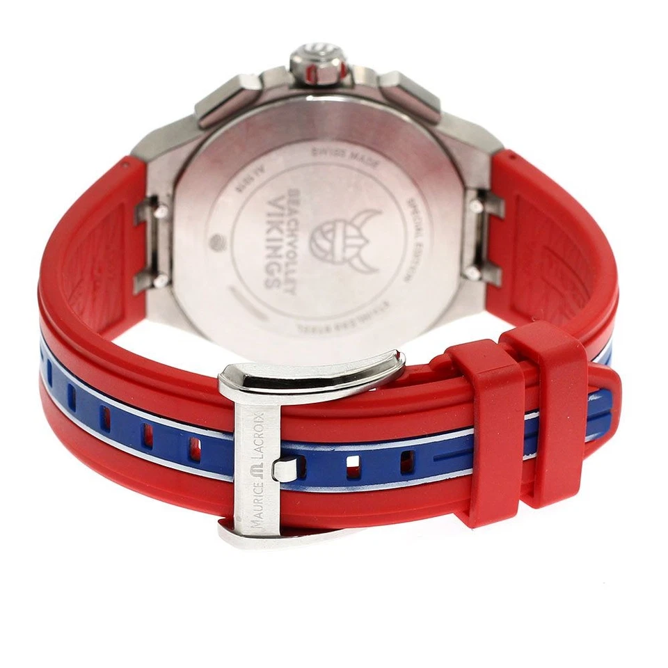 Reloj de goma Maurice Lacroix Icon cronógrafo vikingos edición especial para hombre SS Foto 4 de 4