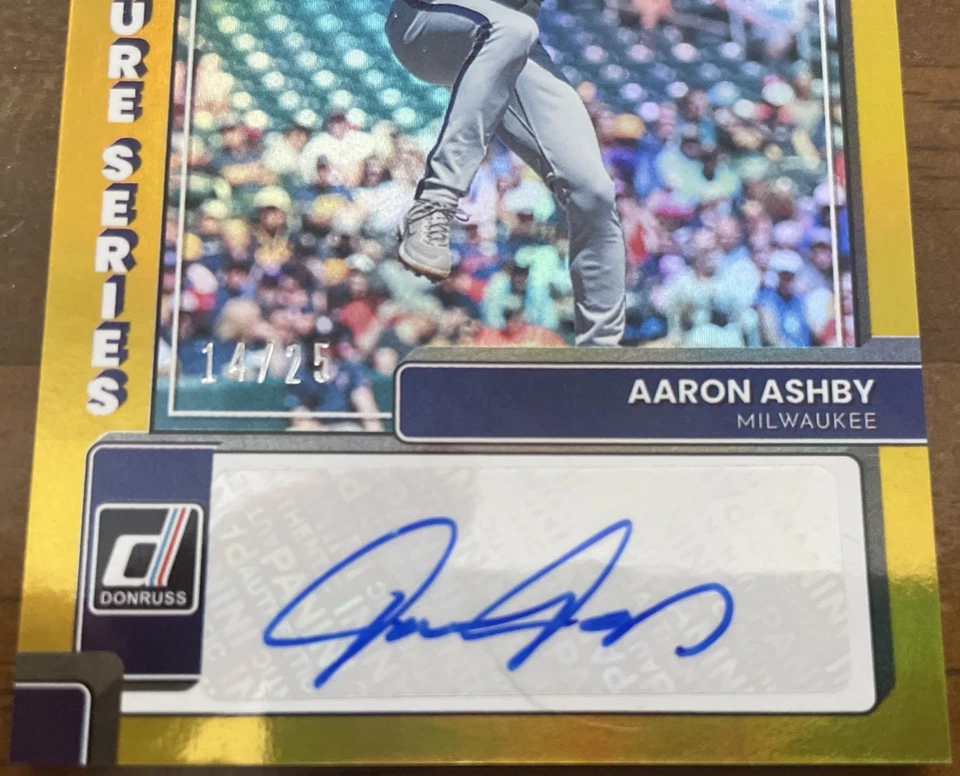 2022 Donruss - Signature Series Aaron Ashby #SS-AA (AU, RC) Gold Parallel /25 - Image 2 of 4