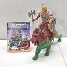 Vintage 1981 He-Man & Battle Cat Figures Complete W/ Comic Book + Cards MOTU