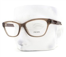 Prada Eyeglasses VPR 03W 05M-1O1 Glasses Polished Crystal Brown 53mm with Pouch