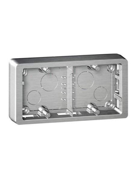 Cadre saillie Céliane 2 postes titane 30/40mm Legrand 080245 boîtier double mural