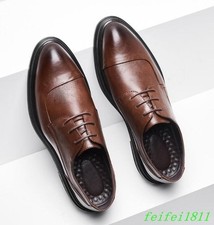 Mens Faux Leather Lace Up Shoes Classic Wedding Business Outdoor Work Party 2026