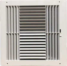 HBW Four-Way Plastic Side Wall/Ceiling Register in White 12" w X 12" h for Du...