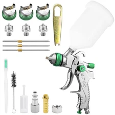Hvlp Air Spray Gun W/1.4/1.7/2.0mm Nozzles Automotive Gravity Feed Paint Gun Kit
