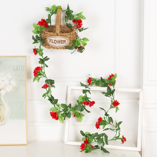 220cm Artificial Silk Rose Flowers Ivy Vine Leaf Wedding Party Home Decor Modern - Picture 4 of 10