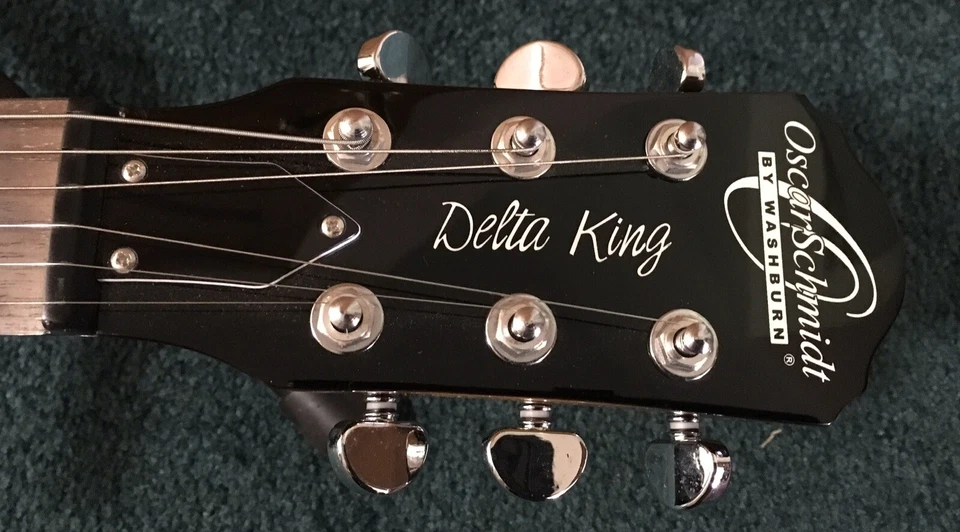 Guitarra Eléctrica Oscar Schmidt Delta King, Tobacco Sunburst, Estuche Rígido Washburn N Foto 4 de 4