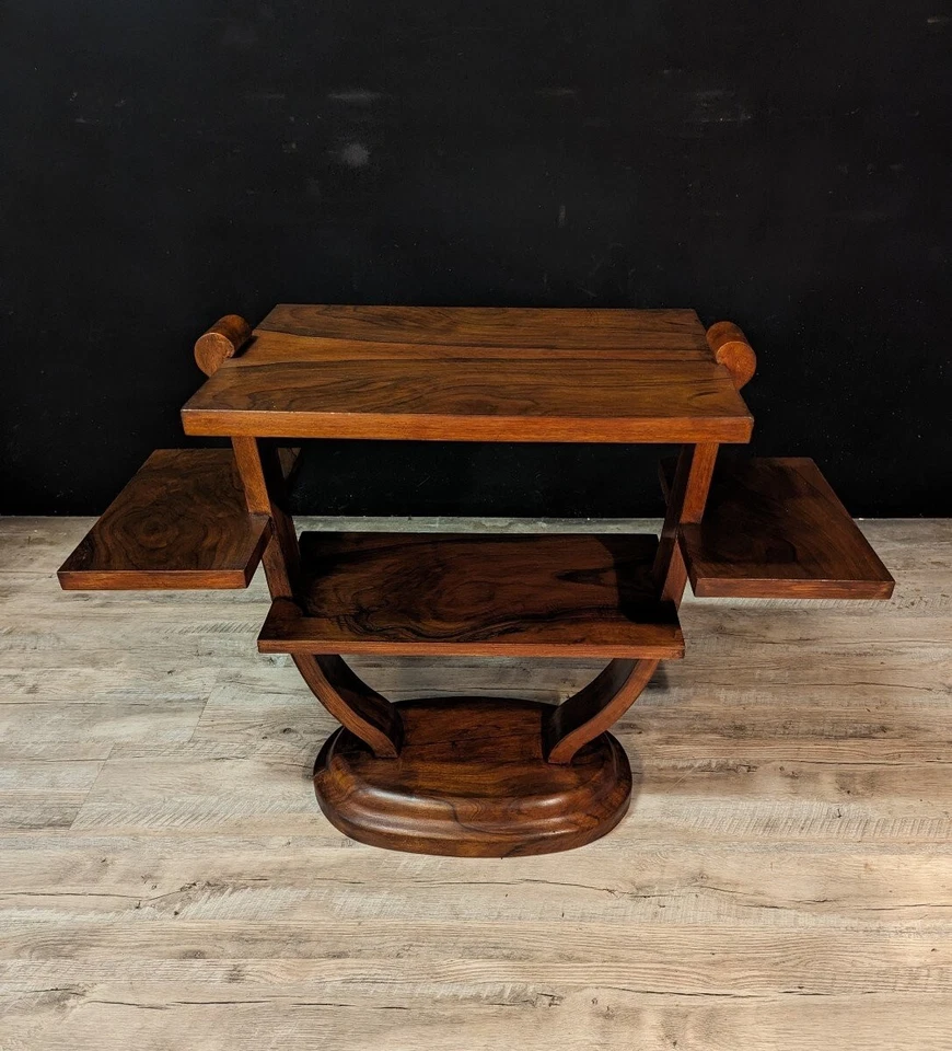 Table d'Appoint En Noyer De l'époque Art Déco - Photo 4/4