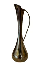 Brass 7” Flower Vase Pitcher with Handle Heavy Weight