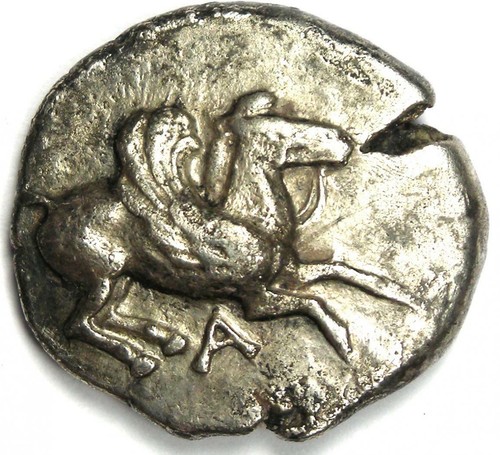 Epiras Ambrakia AR Silver Stater 460 BC Pegasus and Athena Coin - Fine / VF - Picture 5 of 5