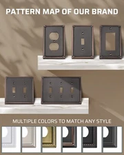 DEWENWILS Decorative Wall Plate Switch Plate Outlet Cover, Aged Bronze 2 Pack