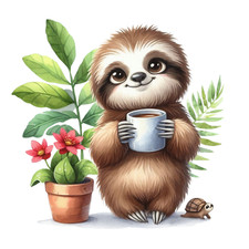 Wall Decal Sticker Cute Sloth Wall Sticker 18X18cm Large