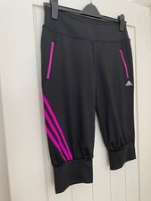 Image of Adidas Combat Capri's, black with fuchsia stripes, size M, new with tags