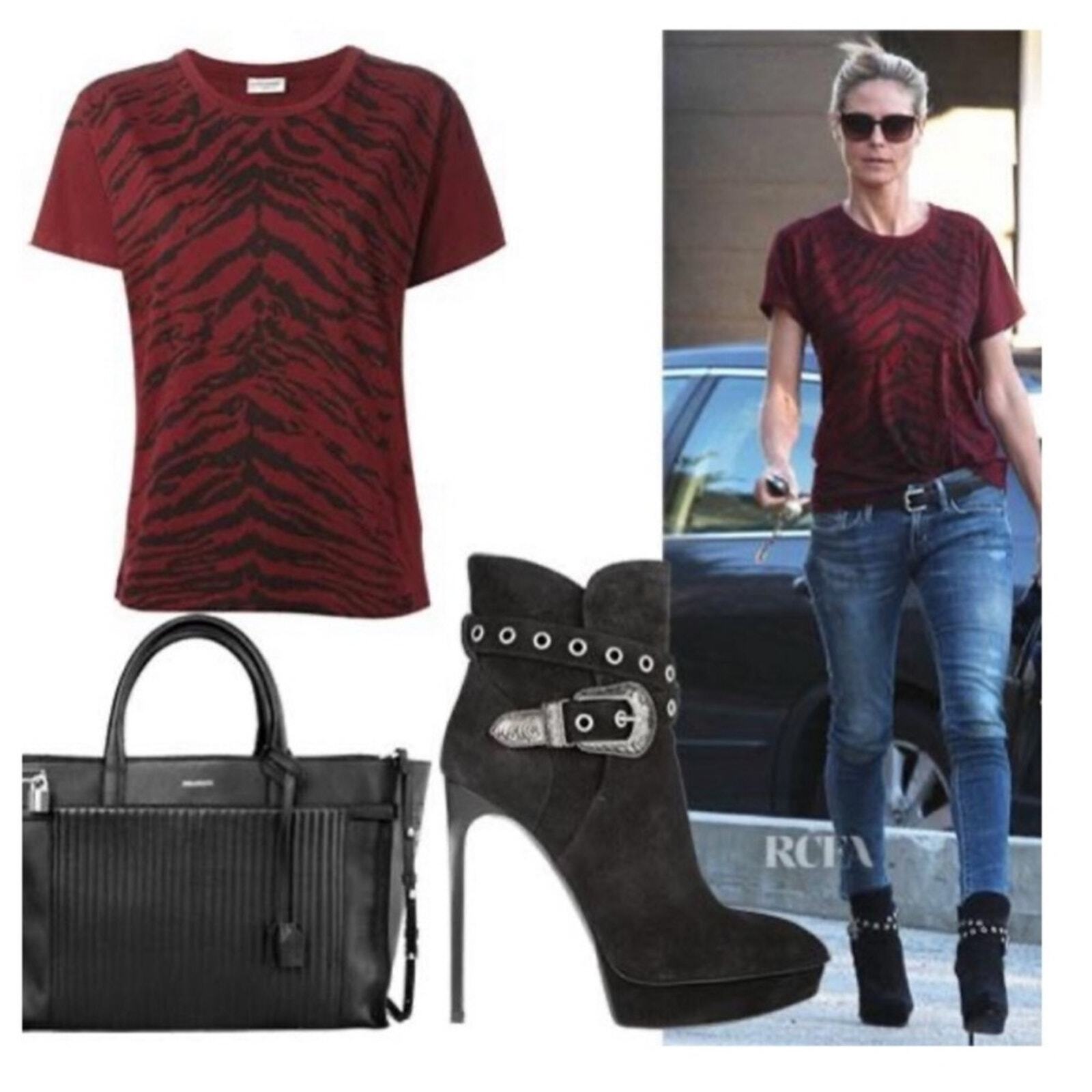 Stivali Saint Laurent YSL scamosciati fibbia western Janice rock n roll EUR 37 5 USA 7