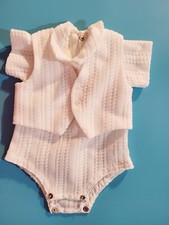 Vintage 2 Peice Baby Outfit White Christening Boy